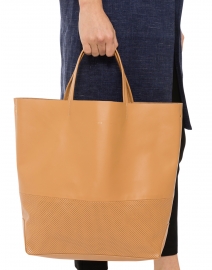 Featherweight Tan Leather Perforated Tote