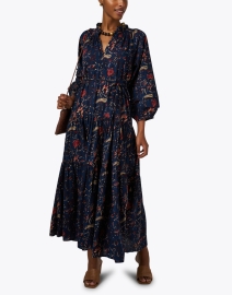Look image thumbnail - Apiece Apart - Trinidad Blue Multi Print Cotton Dress