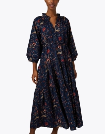 Front image thumbnail - Apiece Apart - Trinidad Blue Multi Print Cotton Dress