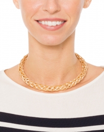 Gold Braided Collar Necklace