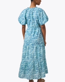 Back image thumbnail - Banjanan - Poppy Aqua Print Cotton Dress