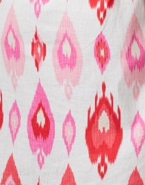 Fabric image thumbnail - Bella Tu - Red and Pink Ikat Print Cotton Shirt Dress