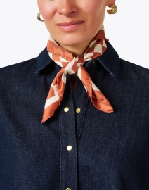 Look image thumbnail - Bembien - Alessia Red Check Silk Twill Scarf