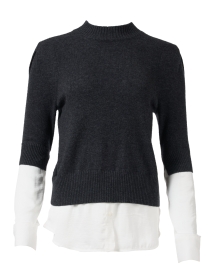 Product image thumbnail - Brochu Walker - Stella Dark Grey Wool Cashmere Looker Sweater