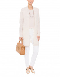 Sophie Ivory Cable Knit Cashmere Cardigan