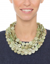 Lisa Sage Green Pearlized Resin Necklace