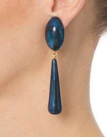 Violette Jean Blue Resin Clip Earrings