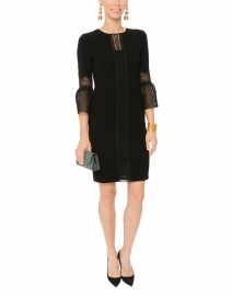 Mallory Black Crepe Dress with Lace Detailing