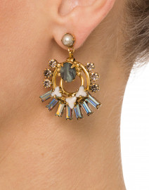 Talia Crystal and Marble Drop Earrings