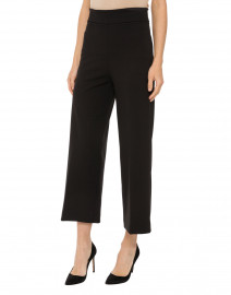 Front image thumbnail - Fabrizio Gianni - Black Crepe Wide Leg Pull-On Ankle Pant