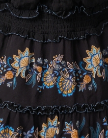 Fabric image thumbnail - Farm Rio - Black Floral Embroidered Ruffle Dress