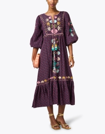 Look image thumbnail - Figue - Lottie Purple Embroidered Dress