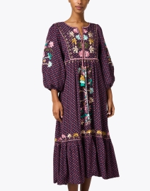 Front image thumbnail - Figue - Lottie Purple Embroidered Dress