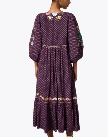 Back image thumbnail - Figue - Lottie Purple Embroidered Dress