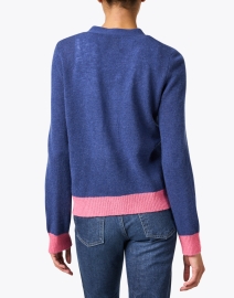 Back image thumbnail - Jumper 1234 - Blue and Pink Cashmere Cardigan