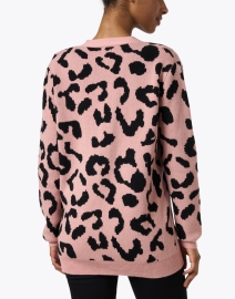 Back image thumbnail - Madeleine Thompson - Cecelia Pink Leopard Print Wool Cashmere Cardigan
