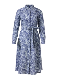 Product image thumbnail - Ro's Garden - Gala Blue Print Shirt Dress