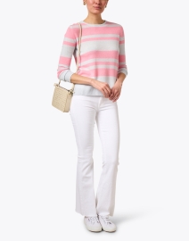 Look image thumbnail - Jumper 1234 -  Pink and Light Blue Cashmere Sweater