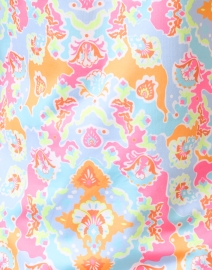 Fabric image thumbnail - Gretchen Scott - Pink and Lime Watteau Print Ruffle Neck Top 