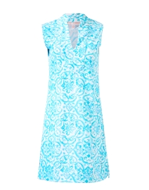 Kristen Aqua Print Dress