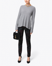 Grey Cashmere Ribbed Sweater