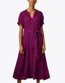 Front image thumbnail - Xirena - Cate Purple Cotton Gauze Dress