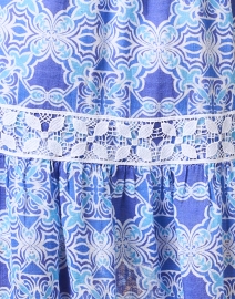 Fabric image thumbnail - Temptation Positano - Blue Print Linen Maxi Dress
