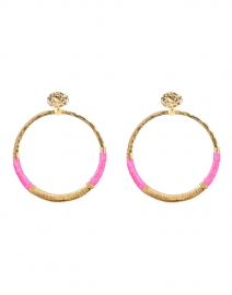 Mini Macao Pink and Gold Hoop Earrings