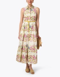 Look image thumbnail - Max Mara Studio - Reflex Multi Floral Cotton Shirt Dress