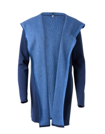 Product image thumbnail - Margaret O'Leary - St. Maarten Blue Cotton Hooded Wrap