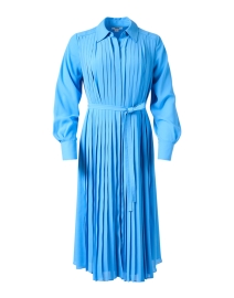 Blue Pleated Shirt Dress 