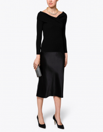 Frances Black Silk Satin Skirt