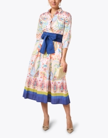 Look image thumbnail - Sara Roka - Edna Multi Paisley Print Cotton Shirt Dress
