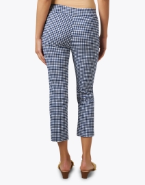 Back image thumbnail - Avenue Montaigne - Brigitte Navy Check Cropped Pull On Pant