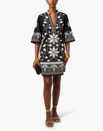 Look image thumbnail - Figue - Lynne Black Floral Embroidered Dress