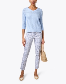 Look image thumbnail - Burgess - Vanessa Blue Cotton Cashmere Sweater