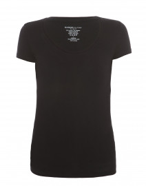 Black Scoop Neck Stretch Viscose Top