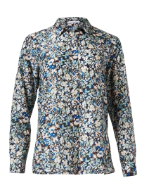 Product image thumbnail - Rosso35 - Blue Multi Floral Silk Blouse
