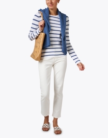 Look image thumbnail - Kinross - White and Blue Striped Thermal Shirt