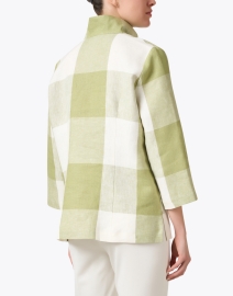 Back image thumbnail - Connie Roberson - Ronette Green Print Linen Jacket