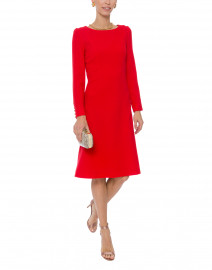 Helena Red Wool Crepe Dress