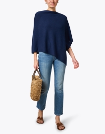 Look image thumbnail - Kinross - Navy Cashmere Poncho