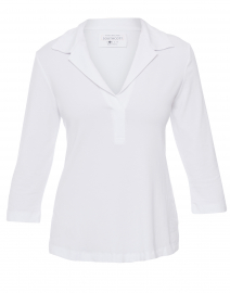 White Henley Bamboo-Cotton Top