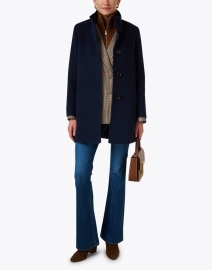 Look image thumbnail - Cinzia Rocca Icons - Navy Wool Cashmere Coat