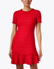 Front image thumbnail - Santorelli - Manta Red Tweed Sheath Dress