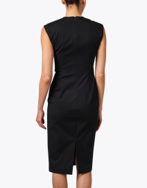 Back image thumbnail - Max Mara Studio - Zum Black Stretch Cotton Dress