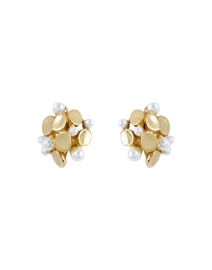 Product image thumbnail - Oscar de la Renta - Victoria Gold and Pearl Cluster Earrings