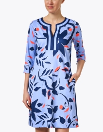 Front image thumbnail - Gretchen Scott - Blue and Red Printed Floral Dress