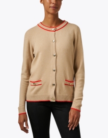 Front image thumbnail - Weill - Sihane Camel Cashmere Cardigan