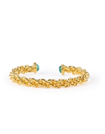 Back image thumbnail - Sylvia Toledano - Holis Malachite and Gold Cuff Bracelet